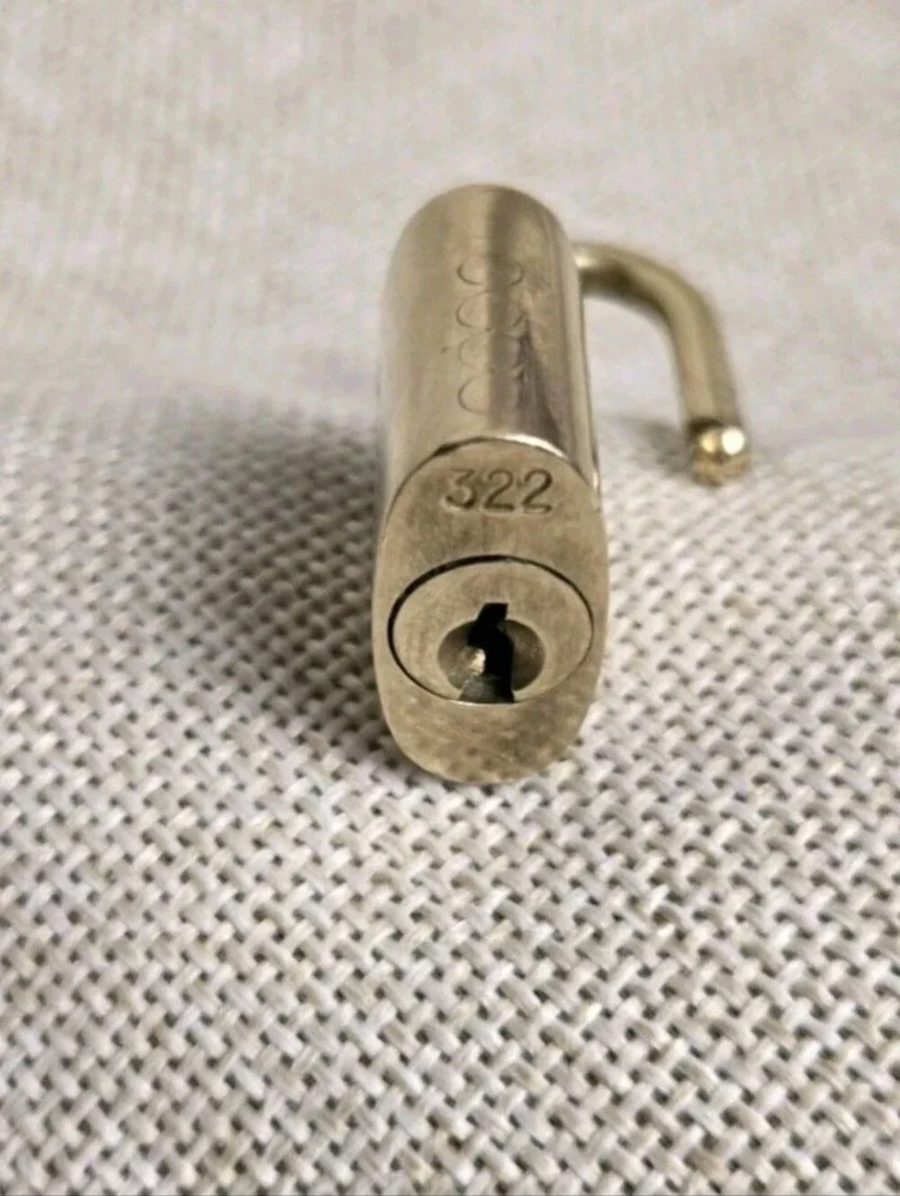 Louis Vuitton Lock and Key #322 Padlock Gold Bag Charm Authentic